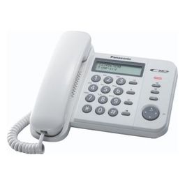 KX-TS560EX1 telefono a filo con display LCD ID chiamante e rubrica Bianco