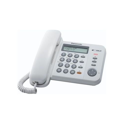 Panasonic KX-TS580EX1 telefono a filo con display LCD ID chiamante Vivavoce e rubrica Bianco