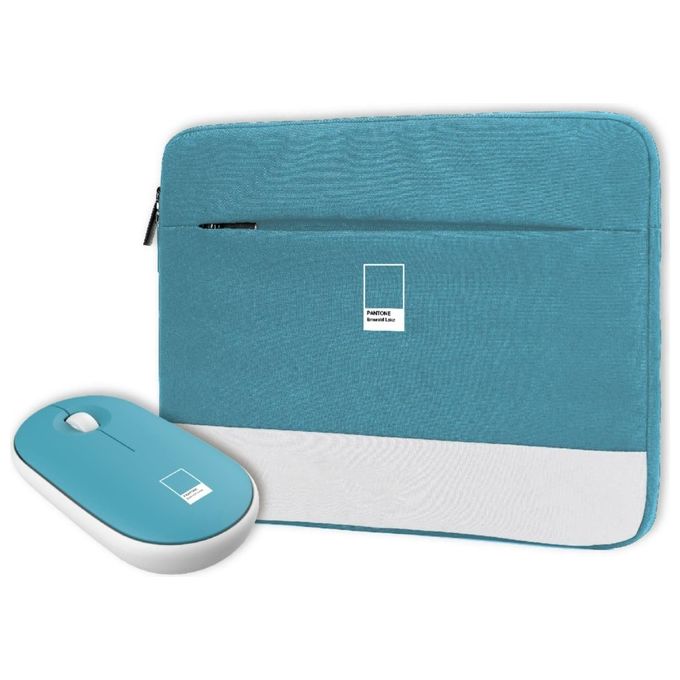 Pantone Bundle Custodia Sleeve e Mouse Emerald Lake