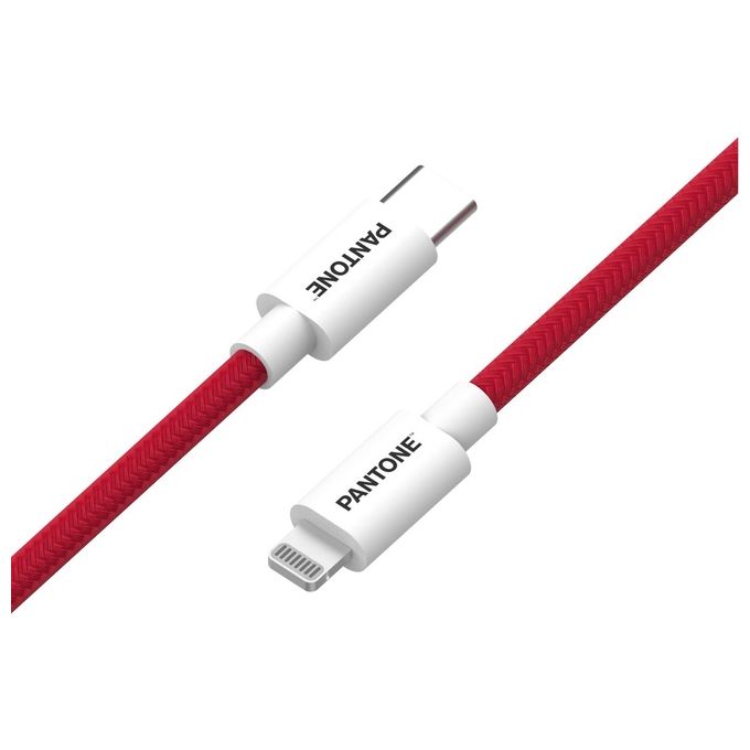 Pantone Cavo USB-C a Lightning Compatibile con Dispositivi Apple e Sistema iOS Rosso