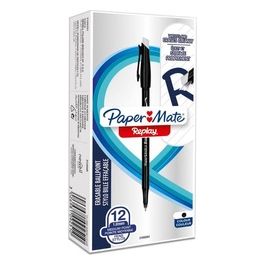 Papermate Confezione 12 Penne Replay 40 Nero