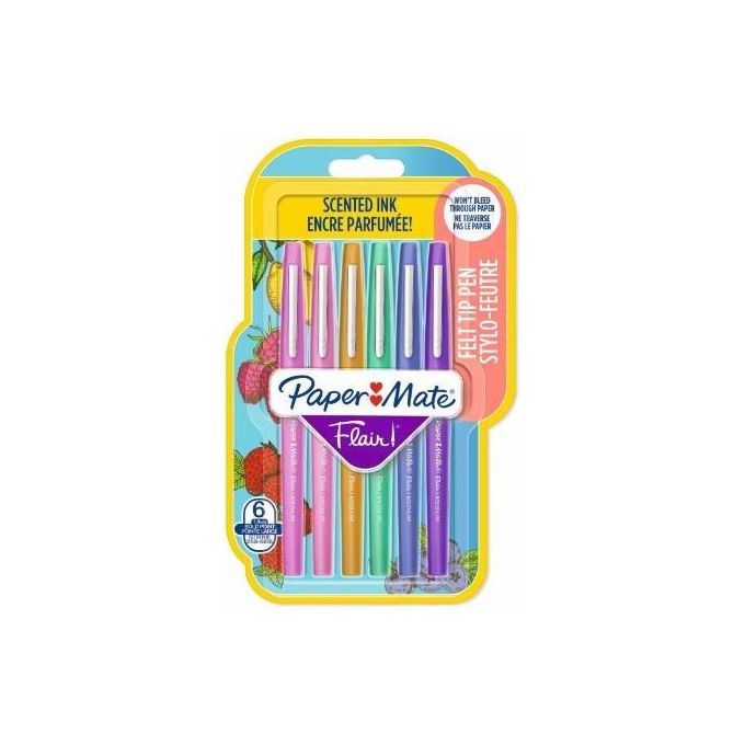 Papermate Confezione 6 Penne Flair Scented 1.1 Colori Assortiti