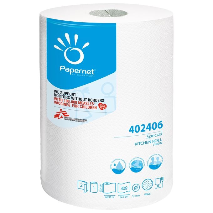 Papernet Asciugamano di Carta 68,91mt 309 Fogli Cellulosa Bianco