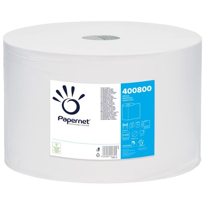 Papernet Bobina Asciugatutto Industriale 2 Veli 2000 Strappi