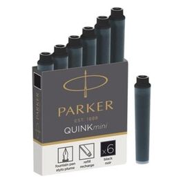 Parker Cartucce qink shrt Black Confezione 6