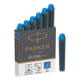 Parker Cartucce qink shrt blue Confezione 6