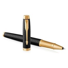 PARKER IM PREMIUM penna roller, Black GT, punta fine e ricarica di inchiostro nero