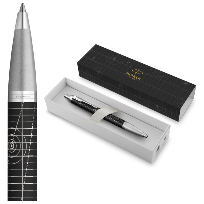 Parker 3026982287427 Penna a Sfera Collezione Legacy of Flight Rifiniture Cromate Inchiostro Blu