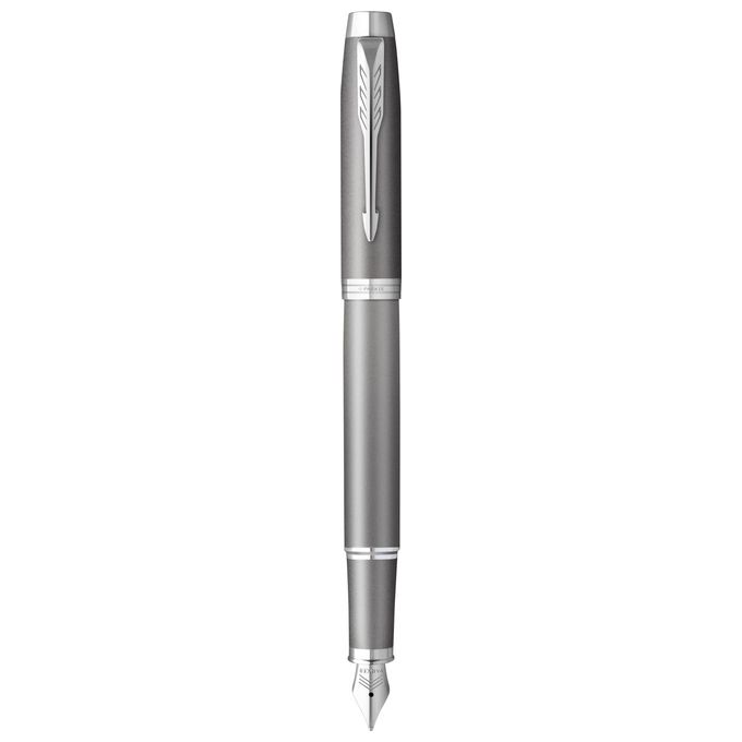 Parker 2203895 IM Writing Rituals Penna Stilografica Sistema di Riempimento a Cartuccia Convertitore Forma Pennino per Corsivo Dimensioni Linea Media colore Grigio
