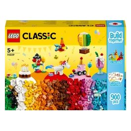 LEGO Classic 11029 Party Box Creativa, Giochi per Bambini 5+ da Condividere in Famiglia con 12 Mini-Costruzioni in Mattoncini