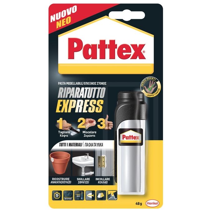 Pattex 1863223 Pasta Adesiva Epossidica Bicomponente Ripara Express 48gr