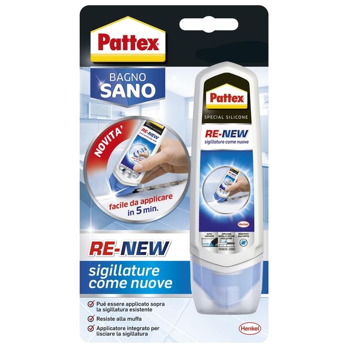 Image of Pattex 2045061 Silicone Pronto Alluso Bagno Sano Re-New 100ml Bianco