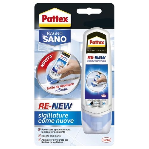 Pattex 2045061 Silicone Pronto Alluso Bagno Sano Re-New 100ml Bianco