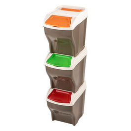 Pattumiera Poker PLUS Set di 3 Pezzi da 27 Litri Colori Assortiti per Casa e Arredamento
