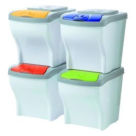 Pattumiera Poker Set 4 pz modulare Colori assoriti