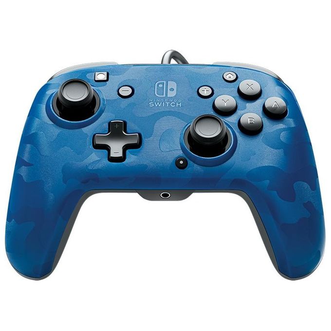 PDP Controller Faceoff Deluxe+ Audio con Cavo per Nintendo Switch Blu Camuflage