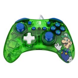 Rock Candy: Luigi Lime Blu/Verde Traslucido Usb Gamepad Analogico/Digitale per Nintendo Switch/Nintendo Switch Lite/Nintendo Switch Oled