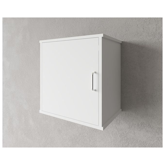 Pensile in PVC da 45x34 cm con ripiano interno, comprensivo di kit per il fissaggio a muro.