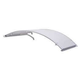 Pensilina Alluminio Arco 120x160 Supporto Grigio E Copertura In Policarbonato Compatto Satinato Opalino - Con Sgocciolatoio