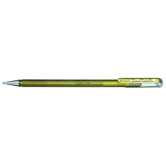 Pentel Confezione 12 Roller Hybrid Dual Metallic Oro