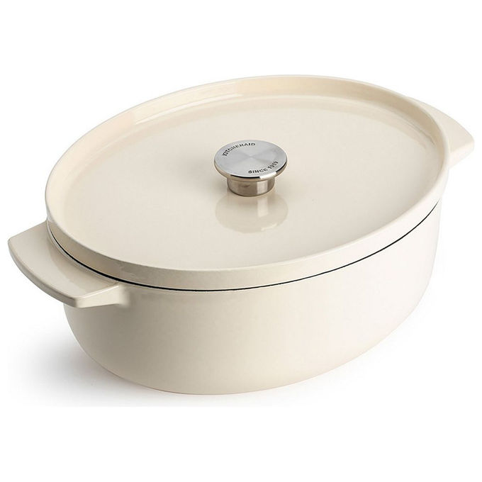 KitchenAid CC006062-001 Pentola in Ghisa 5,6 L Adatta a Tutti i Piani Cottura compresa Induzione Coperchio in Ghisa colore Crema