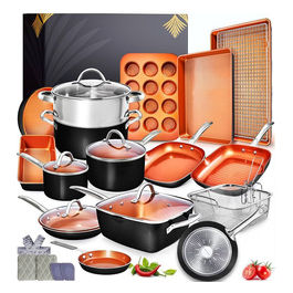 Set pentole e padelle professionali multimateriale antiaderente per gas e induzione