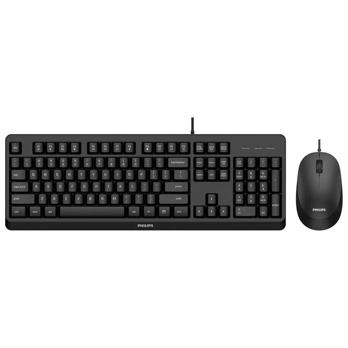 Philips SPT6207BL/34 Tastiera + Mouse USB QWERTY Inglese (Nero)