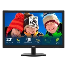 PHILIPS Monitor 21.5'' LED 223V5LSB / 00 1920 x 1080 Full HD Tempo di Risposta 5 ms, DVI, VGA, Attacco Vesa, Nero