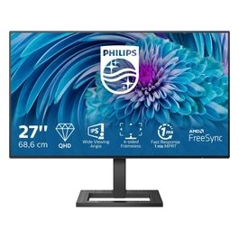 275E2FAE Monitor 27" LED IPS QHD, 2560*1440, AMD FreeSync, 1ms, 75Hz, Frameless, 2 HDMI, Display Port, Speakers Integrati, VESA, Nero