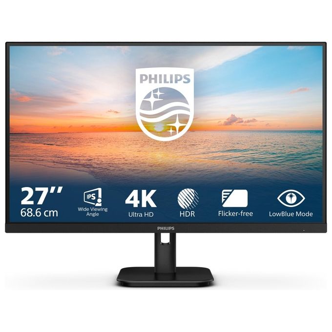 PHILIPS 27E1N1800A-00 Monitor 27'' 4K Ultra HD LED IPS 60Hz HDR10 Plus LowBlue Flicker-free colore Nero