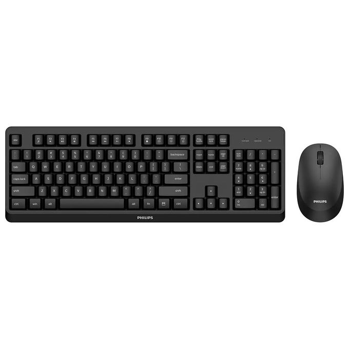 Philips SPT6307BL/34 Tastiera + Mouse Wireless QWERTY Inglese (Nero)