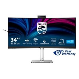 34B2U6603CH 6000 Series monitor a LED curvato 34" 3440 x 1440 WQHD @ 120 Hz VA 550 cd/m² 4000:1 DisplayHDR 400 4 ms Thunderbolt 4 2xHDMI DisplayPort altoparlanti carbone