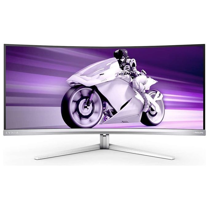 Image of Philips Evnia 34M2C8600 Monitor da gioco curvo WQHD da 34 pollici, 175 Hz, Ambiglow, HDR400, FreeSync Premium Pro, G-Sync Comp. (3440x1440, 0,1 ms GtG, HDMI, DisplayPort, USB-C, hub USB) grigio-bianco