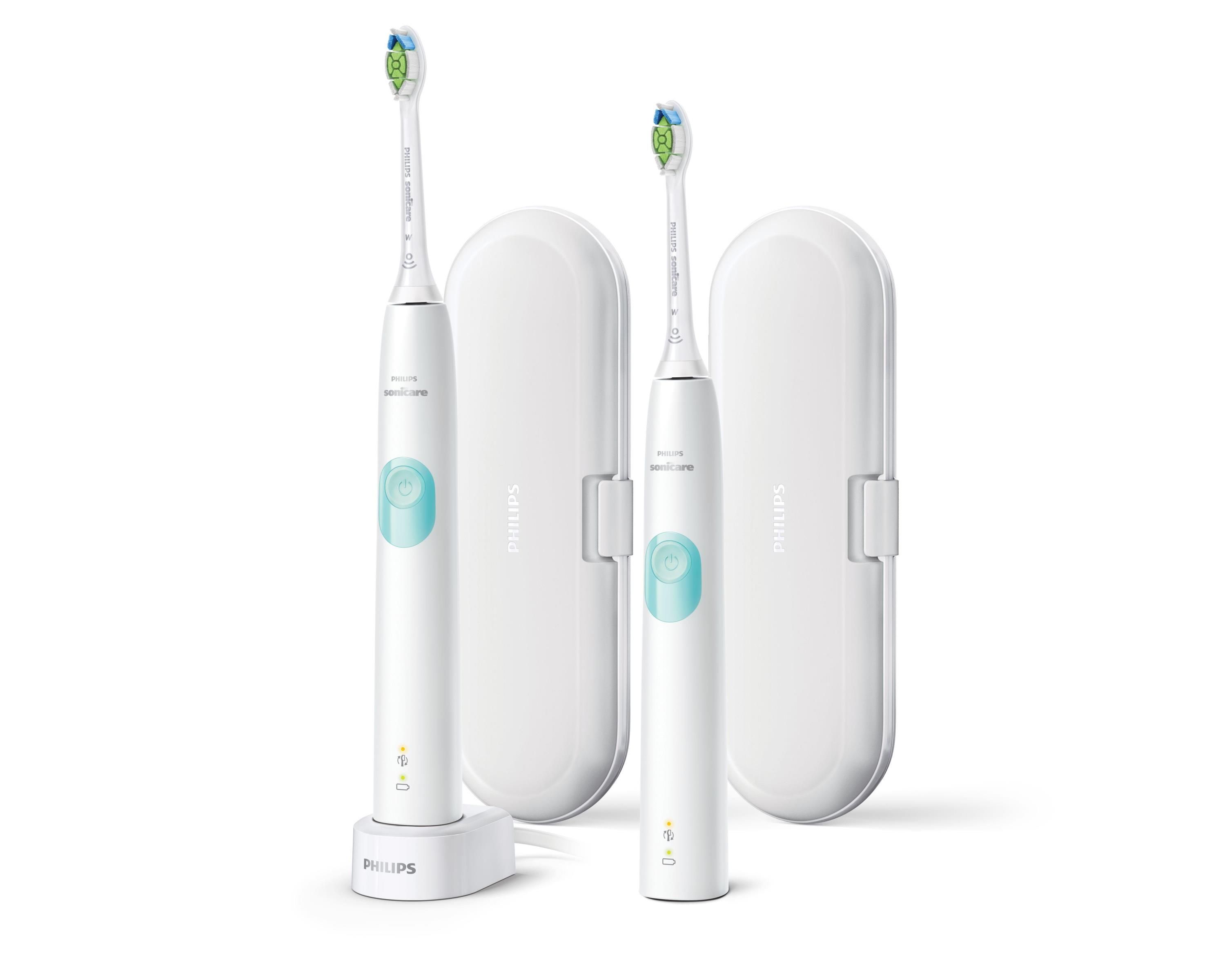 Philips Sonicare 3100 HX3673/13 Spazzolino Elettrico Bianco + Custodia da  Viaggio