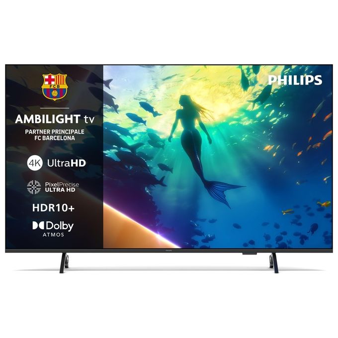 Philips 55PUS8010-12 Ambilight TV LED 4K UHD 55'' Smart TV Titan OS Dolby Atmos HDR10 colore Nero