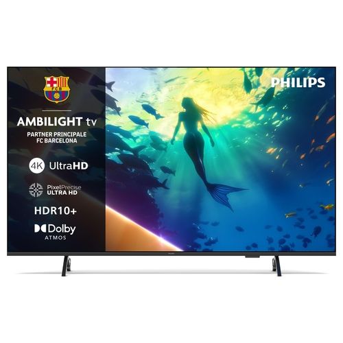 TV Smart 4K 65PUS8010/12 con display da 165,1 cm, Ambilight, risoluzione Ultra HD e audio Dolby Atmos, dotata di sistema operativo Titan OS.