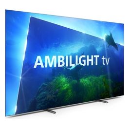 Ambilight OLED818 Tv 77 pollici Smart 4K OLED UHD HDR10 120Hz Processore P5 AI Perfect Picture Dolby Atmos Compatibile con Assistente Google e Alexa