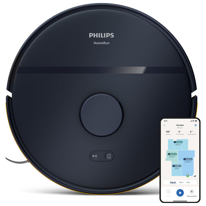 Philips, Aspirapolvere Robot, Serie 2000, 2 in 1, Nero