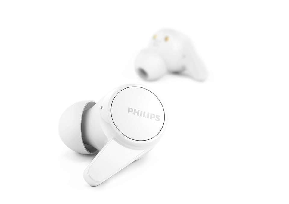 Philips Cuffie Bluetooth, Wireless con Microfono, Colore Bianco