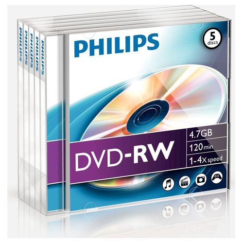 Philips DN4S4J05F/00 Dvd-RW 5 Pezzi 4.7Gb