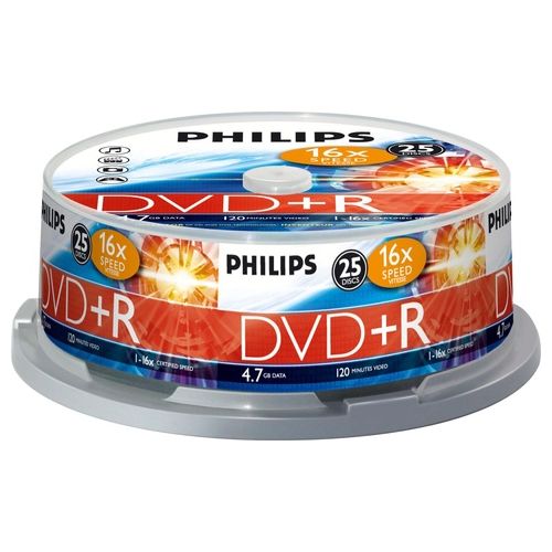 Philips Dvd+r 16x 120m 4 7gb Cf.25 Campana