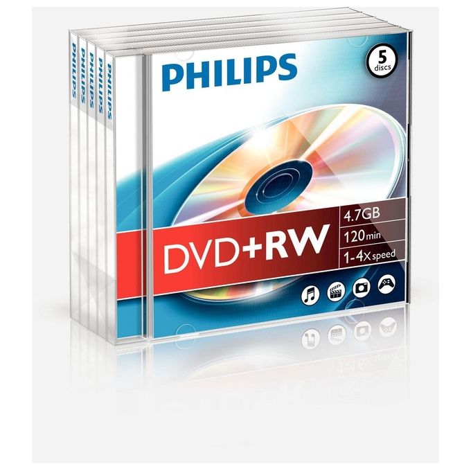 Philips DvdRw 4.7Gb 5 Pezzi