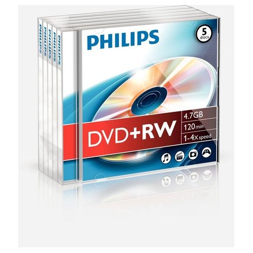 Philips DvdRw 4.7Gb 5 Pezzi