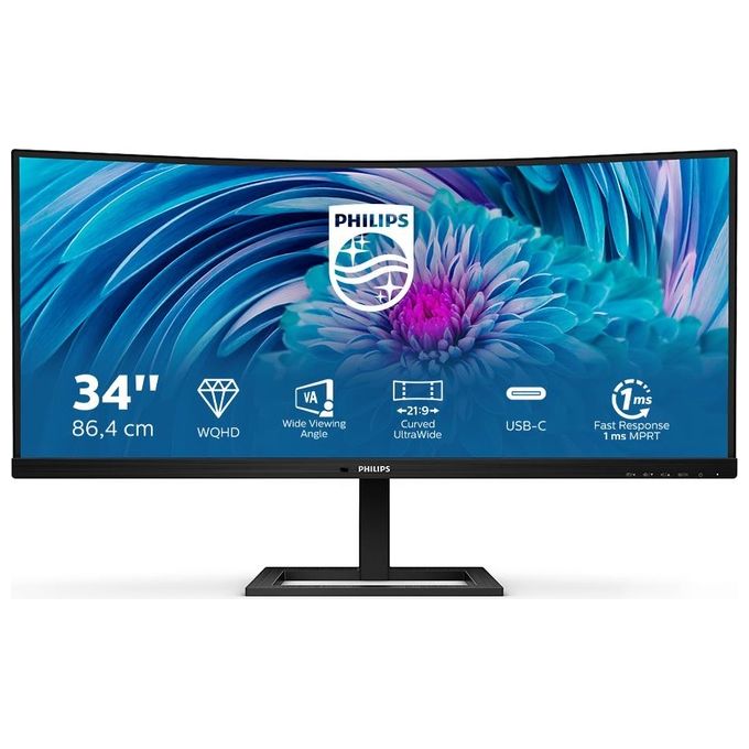 Philips 346E2CUAE Monitor PC 34" Quad HD VA 100 Hz (Nero)