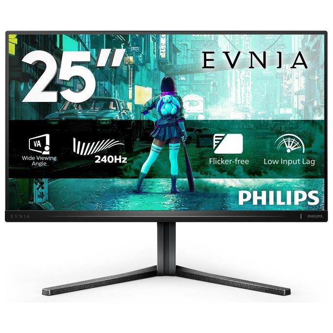 Philips 25M2N3200W-00 Evnia Monitor PC Gaming 24.5'' Full HD 1920x1080 VA 240 Hz 1 ms Adaptive Sync colore Grigio