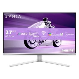 Evnia 27M2N8500 Monitor Gaming OLED QHD da 27'' 360 Hz 003 ms HDR400 Ambiglow FreeSync G-Sync Altoparlanti (2560x1440 2X HDMI 2.1 1x DP 1.4 Hub USB) Bianco