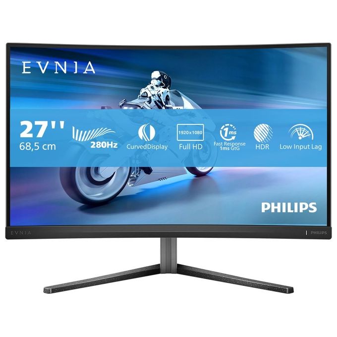 Philips 27M2C5200W Evnia 5000 Monitor Gaming Curvo 27'' Full HD 280Hz Fast VA 0,3 ms HDR10 Adaptive Sync colore Nero