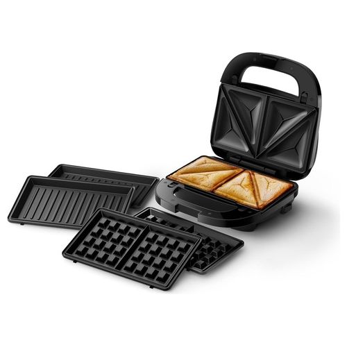 HD2350/80 Tostapane Piastra per Toast e Waffle Antiaderente Potenza 750W Nero/Argento