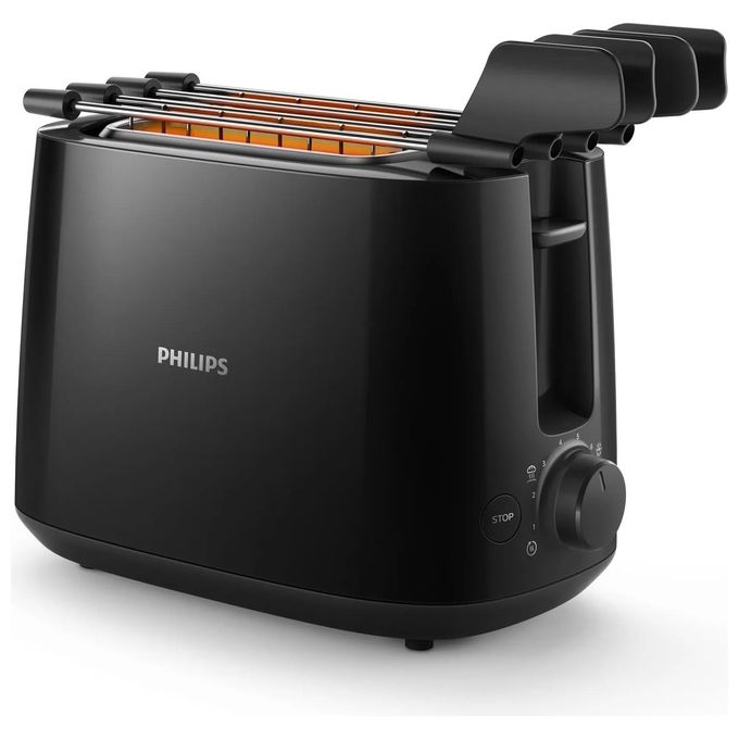 Tostapane PHILIPS Daily CollectionHD2583/90, Potenza 600 W, Numero di fessure per tostare 2, Livelli tostatura 8 , Sistema sollevamento, Funzione scongelamento, Raccoglitore briciole, silver-metal