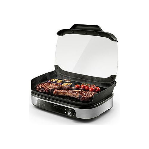 HD6212/90 Griglia Elettrica da Tavolo 2400 W Affumicatore Infusore Aromi Piastre Maifan 1250 cm² colore Nero